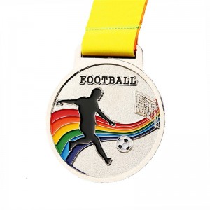 Custom Football Gold 3D medaile fotbalový závod běží kovový maraton sportovní medaile s stuhou