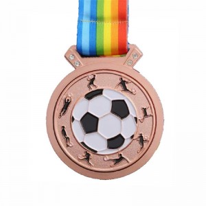 Custom Football Gold 3D medaile fotbalový závod běží kovový maraton sportovní medaile s stuhou