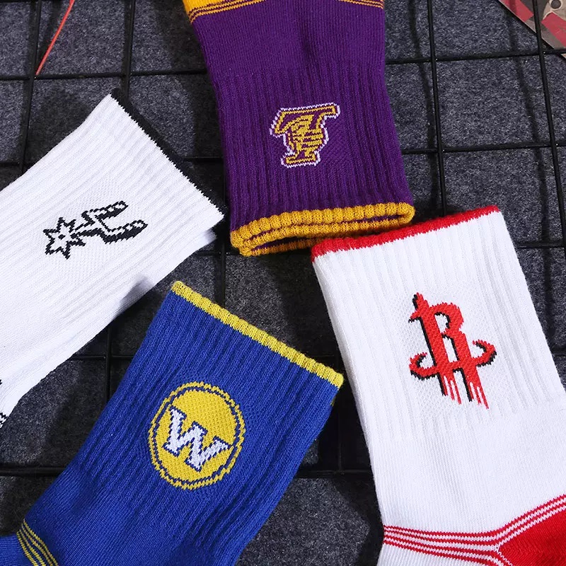 Pánské ponožky trendy basketbalový tým custom pletené ponožky teplé fuzzy ponožky