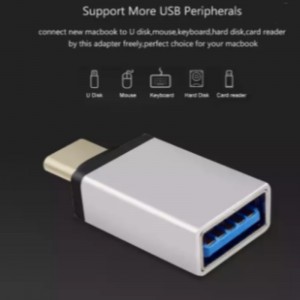Niklovaný adaptér USB typu A ocasní zásuvka 3 v 1 PC PC.