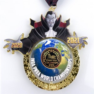 Uvolněná mosazná měkká smaltová barevná kovová mapa skládačka kombinace medaile