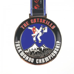 Vlastní tvar kovového kruhu Reliéfní medaile smaltovaný design