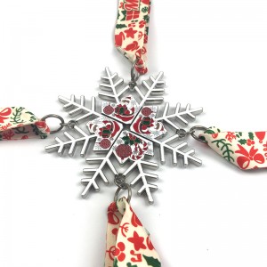 Santa běžící medaile křesťanská medaile dárková metalová hvězda cena