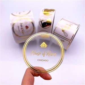 Samolepkana štítky s kulatým bronzovým štítkem, průhledná štítek, přizpůsobenánálepkana štítky Bronzing