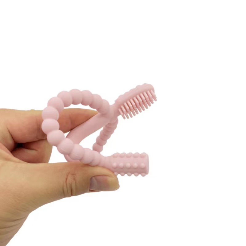 BPA zdarma měkké bezpečné zubní kartáček žvýkací hračky zubní kartáček dětské silikonové zuby