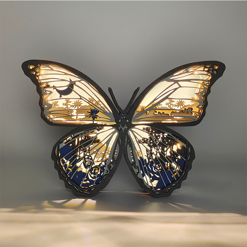 3D dřevěné ozdoby motýlů