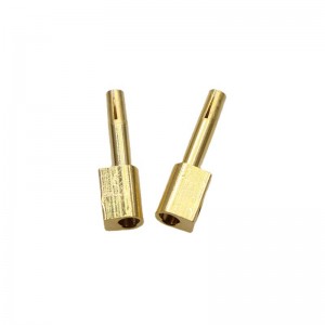 Mosazné zástrčky&sokety kolíky --- konec šroubu