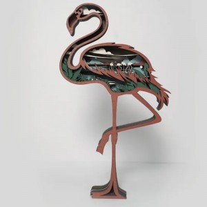 3D Flamingo dřevěná dekorace artefaktu