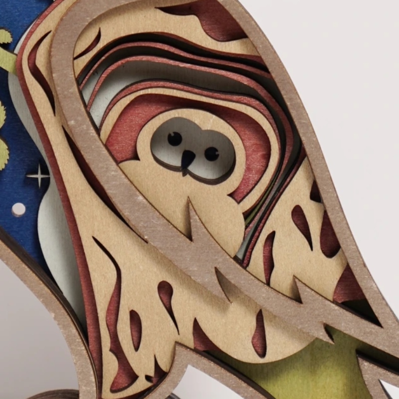 3D Sova Dřevěný artefakt dekorace