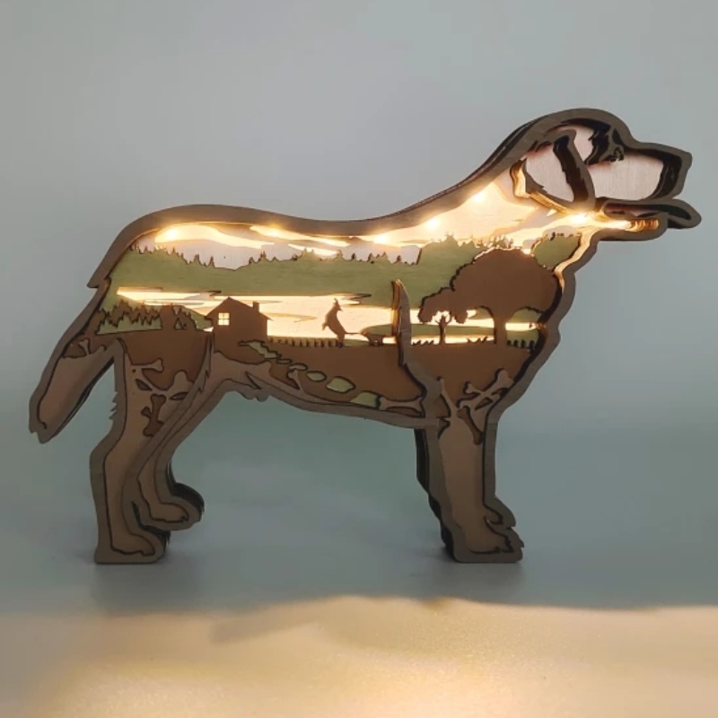 3D Labrador Animal Wooden Craft Decoration