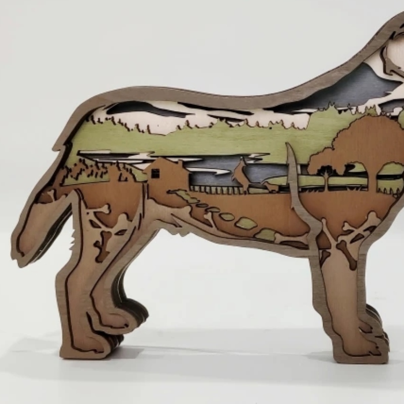 3D Labrador Animal Wooden Craft Decoration