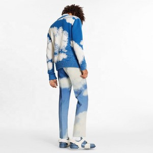 Vnitřní oděv Vlastní pánské svetr výrobce tlustý pletený jacquard svetry colorblock vlněný svetr pro člověka