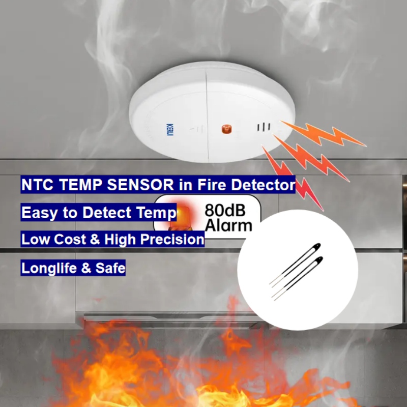 Senzor teploty termistoru NTC v detektoru požáru