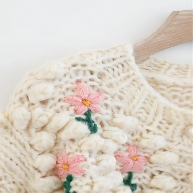 Vlastní pletené knoflíky svetr vyšívané háčkování plus velikosti žen svetrů