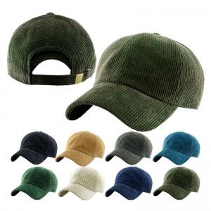 Corduroy Baseball Cap 6 Panel prázdný táta čepice sport zimní klobouk vlastní logo vyšívání