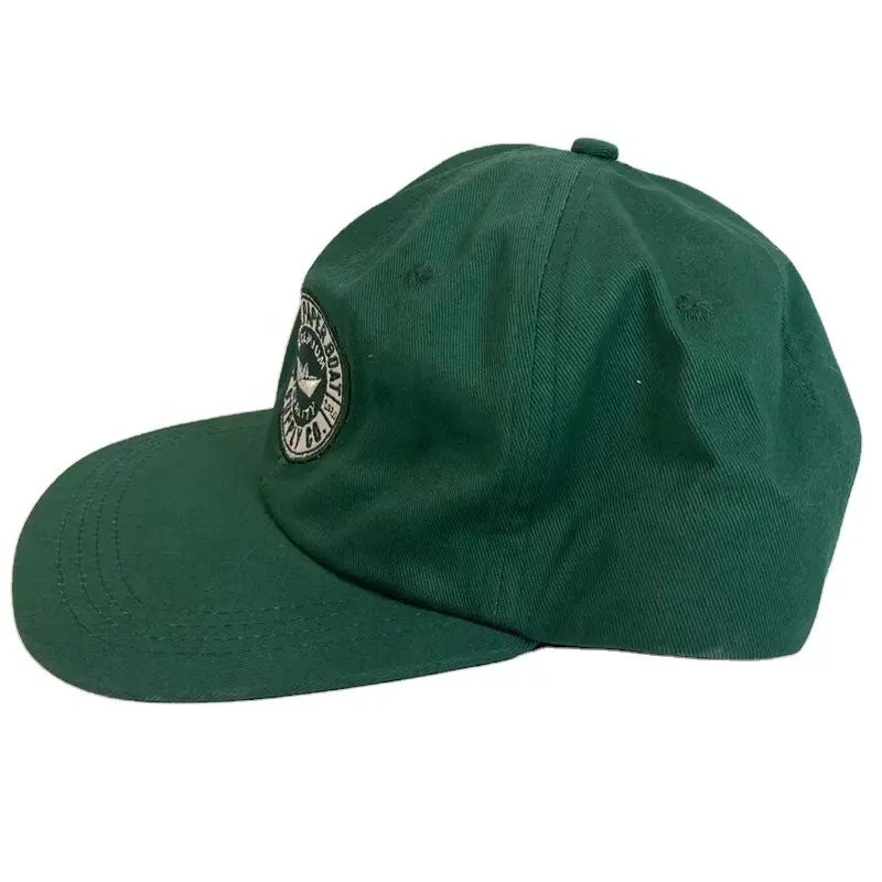 Vlastní bavlněná módní výšivkanestrukturovaná měkká 6 panelů plochý čepice Snapback Cap Hat