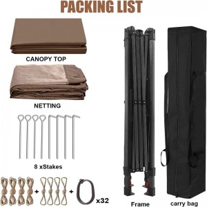 Zahradní zásoby Pergola Hliníková venkovní altán Outdoorová aktivita s komárem, čokoláda