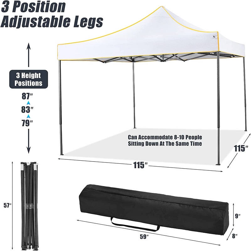 10x 10 Pop Up Canopy Stan Commercial Instant Albace Waterproof Canopy Stan pro večírky Bílé