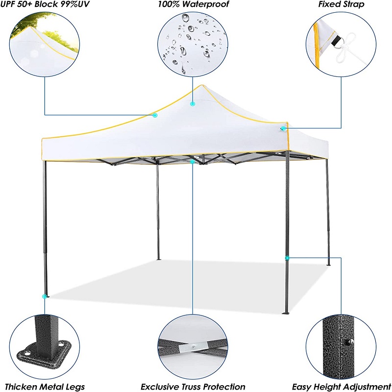 10x 10 Pop Up Canopy Stan Commercial Instant Albace Waterproof Canopy Stan pro večírky Bílé