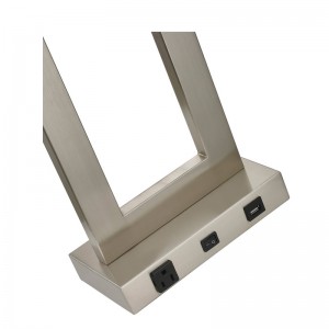 Gatsby One Light Table Lamp s kartáčovanýmniklem, přepínačem rockeru, pohodlný vývod a port USB