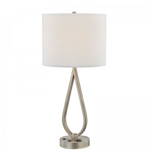 Spánek stolní lampa se starožitným stříbrným povrchem, stolní lampou, pohodlným vývodem a port USB