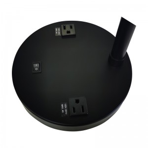 Dva tóny stolní lampy s černou a světle žlutou povrchem, přepínačna rocker/off a dva pohodlné vývody v pokoji