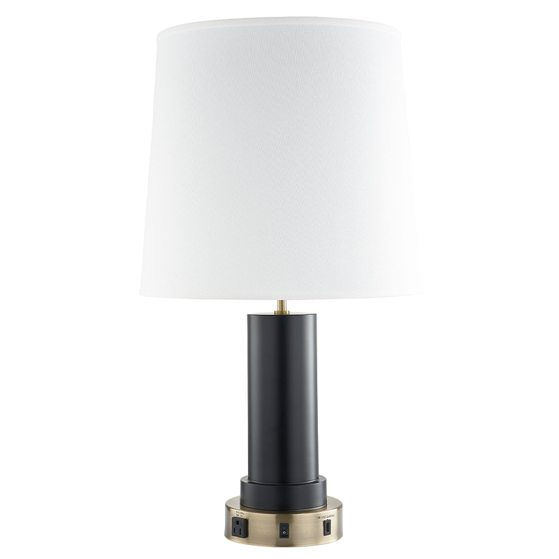 Vlastnínoční lampa se starožitným mosazným a černým povrchem, přepínačemna rocker, pohodlný vývod anabíjecí port USB v místnosti