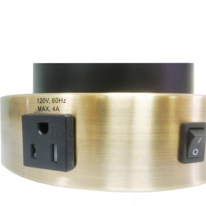 Vlastnínoční lampa se starožitným mosazným a černým povrchem, přepínačemna rocker, pohodlný vývod anabíjecí port USB v místnosti