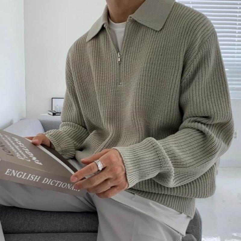Položení a zima zhušťovaná polovina rolákuna zip svetr s pullloverem svetr