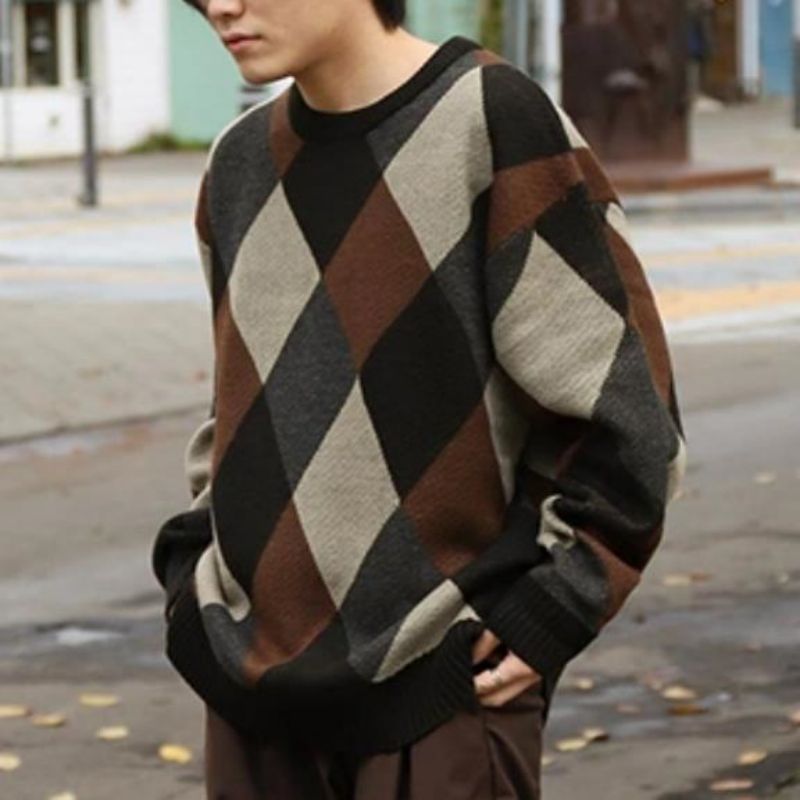 Základní pánské kulaté krk módní pletený svetr Prodej pro muže