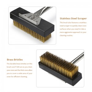 Délka 53 palce mědi Bristle Pizza Grill Cleaning Brush pro pizzu grilu BBQ