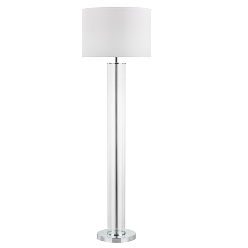 Hotel Metal Floor Lamp s leštěným chromovým povrchemna pohovce vedle pokoje