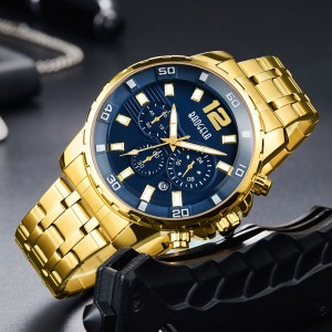 Baogela Quartz Men Gold Watch Top Brand Luxusní armáda Vojenská zápěstí hodinky Hodiny