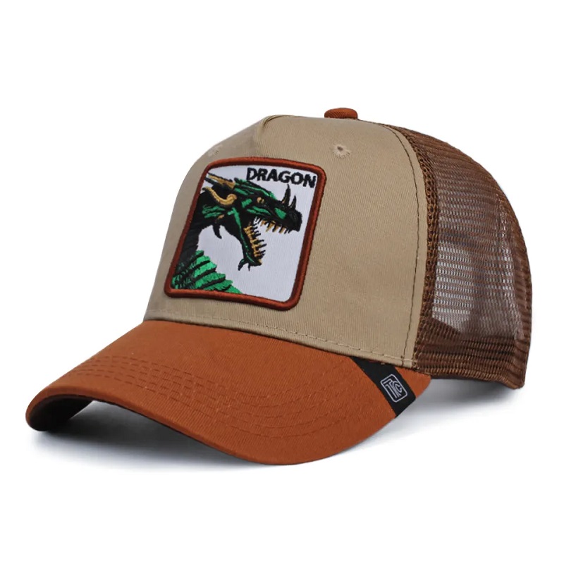 Unisex Nastavitelné Amazon Hotsale Animal Trucker Hats 3D Vyšívané přizpůsobené baseballové čepice