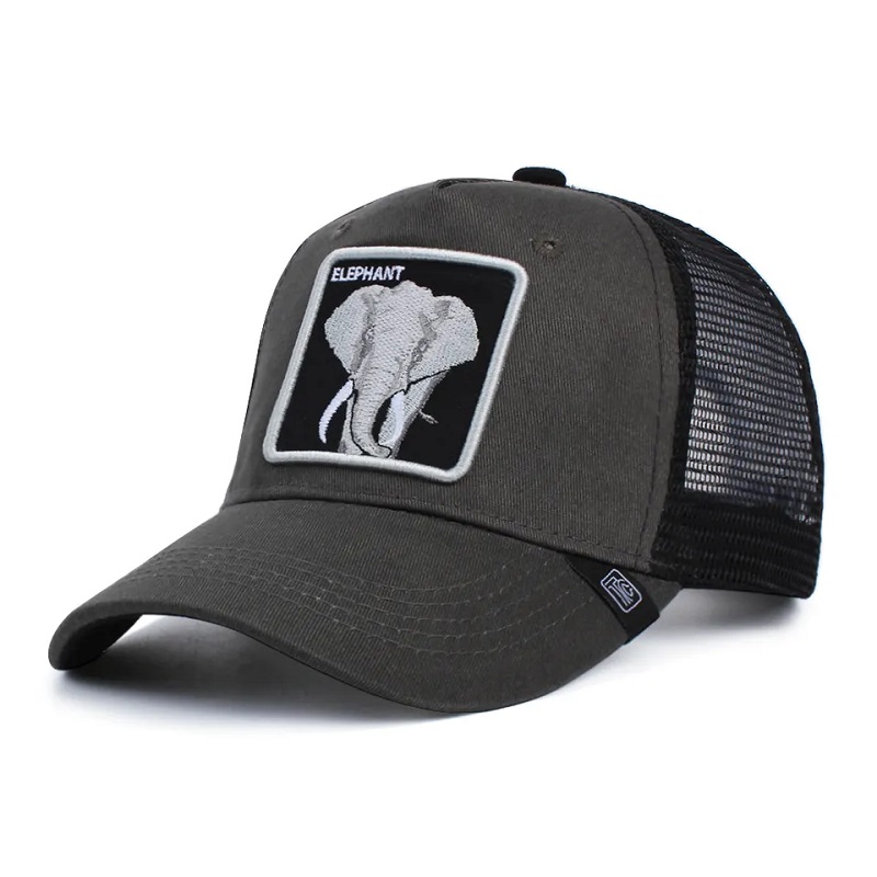 Unisex Nastavitelné Amazon Hotsale Animal Trucker Hats 3D Vyšívané přizpůsobené baseballové čepice