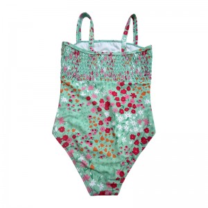 Květinové výtisky jednodílné Shirr Children Swimsuits