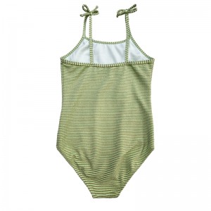 Zlatý hedvábný bowknot jednodílný dětský plavky