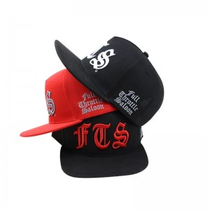 Vyšívání bavlněné ploché okraje dospělí Plain Mens Hip Hop Hats 5 Panel Přizpůsobit čepice Snapback Hats s vlastní logem