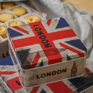 Krabice cookie bonbóny bonbóny bonbóny čtvercové plechovky