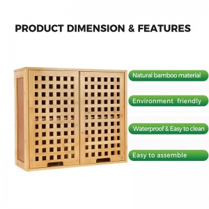 Bambusová koupelnová skříňka šatní skříňky