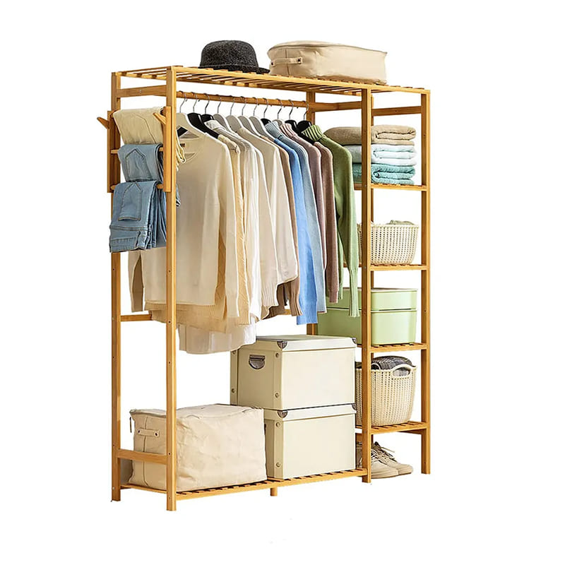 5 Stopey Independent Wardrobe Storage Manager podlaha bambusové skříně