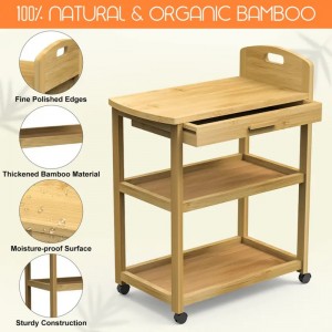 Otevřená police pro přípravu potravin s přípravou potravin bambusové úložné police