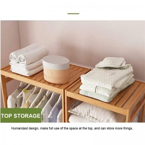 Tři vrstva úložný stojan pevný vyhazovač věšák oblečení displeje bambus stojan