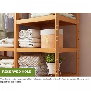 Tři vrstva úložný stojan pevný vyhazovač věšák oblečení displeje bambus stojan