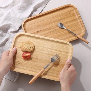 2dílná servisní paleta velkoobchodní bambusová snídaňová podnos (1)