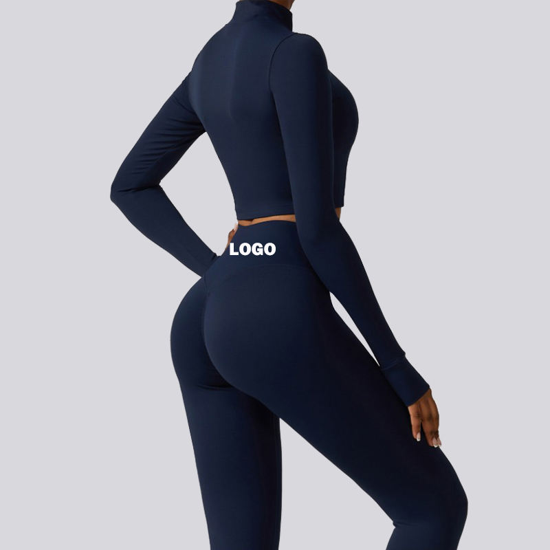 SC9281 3 kousky bunda Sport podprsenka legíny jóga oblek černé fitness legíny tělocvičnanosit ženy sety tělocvična Oděvna zip Top Active Wear