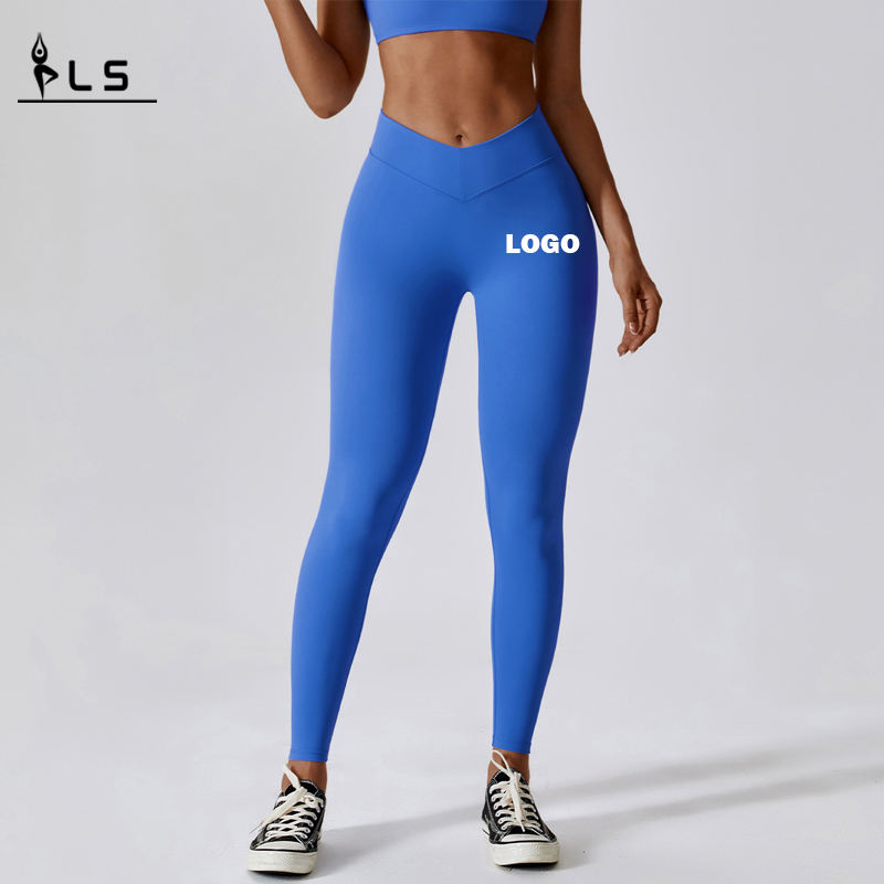 SC1094 Čtyřcestný úsek prodyšný v řezu pasu Nylon Spandex Leggings Butt Lift Yoga Pants Leggings pro ženy