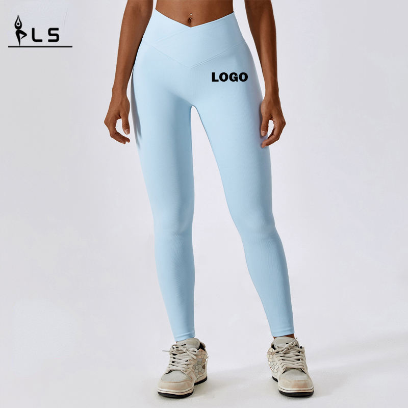 SC10103 Bezproblémová pevná látka zvednutí legíny Sport Flored Yoga Pants Scrunch zadek legíny