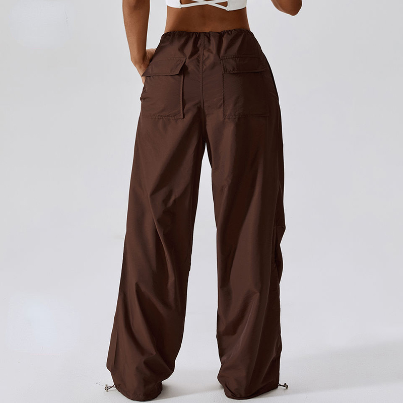 SC10113 Wide-Leg Casual Pants Women \\'s American Style Shawstring Straight Mockings Baggy Pants