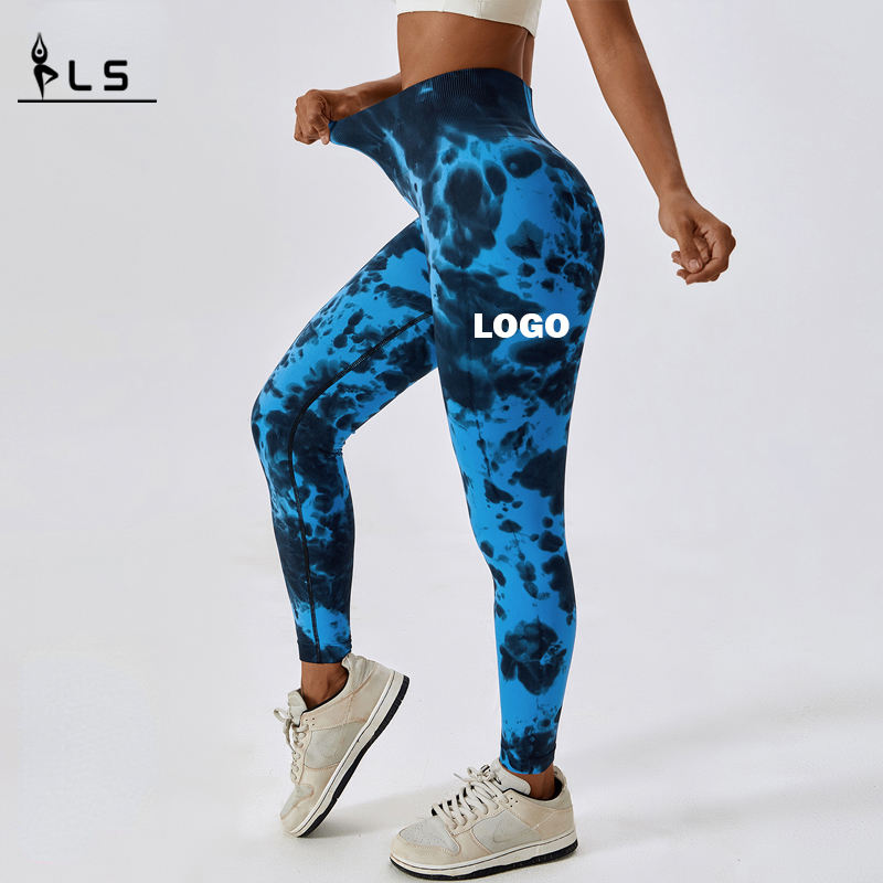 SC10123 tělocvičny Fesses Fitness Yoga Leggings Pants Women Scrunch Women Leggins Yoga Tie Dye Pants Leggings